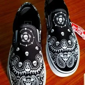 関税込☆VANS PAISLEY PATCHWORK OLD SKOOL カスタム Vans OTW Old Skool 36 “Pearlized Pack - Black” スニーカー